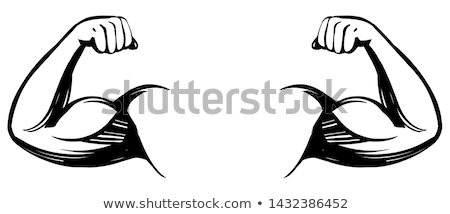 Stock photo: Cartoon Bodybuilder Sign