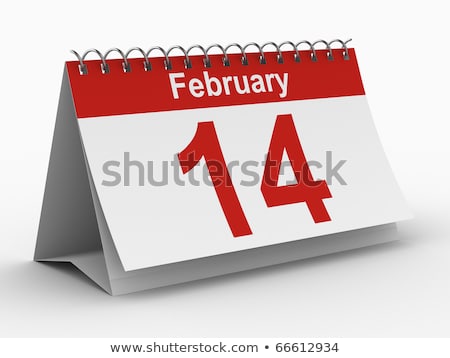 Stock fotó: 14 February Calendar On White Background Isolated 3d Illustrat