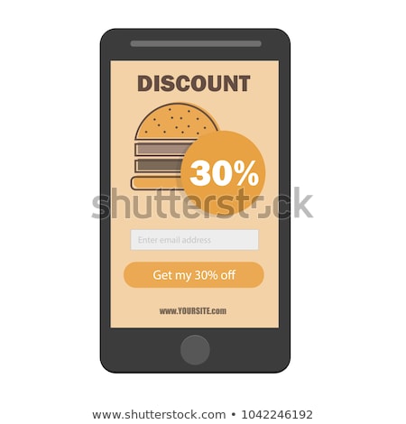 ストックフォト: Fast Food Burger Coupon Discount Template Flat Design - Email Subscribe Form