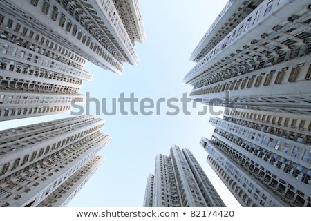 Hong Kong Apartment Blocks In Downtown Area Stok fotoğraf © kawing921