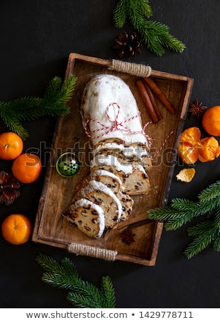 Сток-фото: Christmas Stollen Cake On A Tray