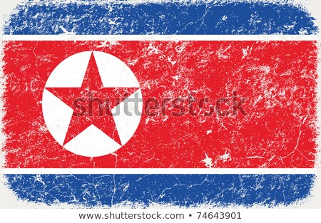 Stock fotó: National Flag Of North Korea Grungy Effect