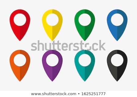 Stok fotoğraf: Colored Markers Geolocation Vector Icons