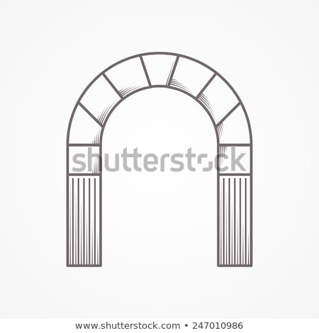 Foto stock: Flat Round Icon For Brick Horseshoe Arch