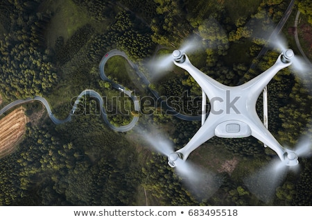 Foto stock: Drone Flying Over Prairie Landscape