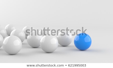 Foto stock: 3d Blue Ball Stand Out Of A Crowd