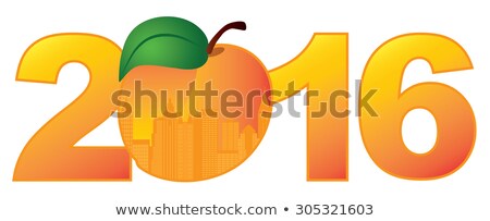 Stockfoto: 2016 Atlanta Georgia With Peach Color Illustration