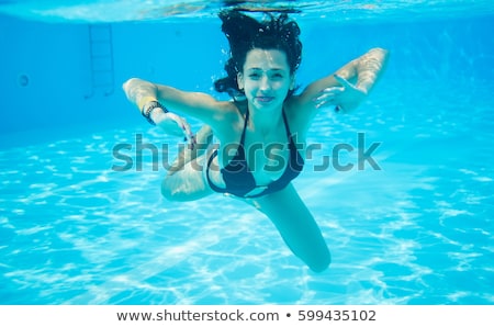 ストックフォト: Underwater Close Up Portrait Of A Woman