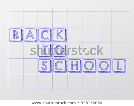 Back To School On Checkered Whiteboard Foto stock © marinini