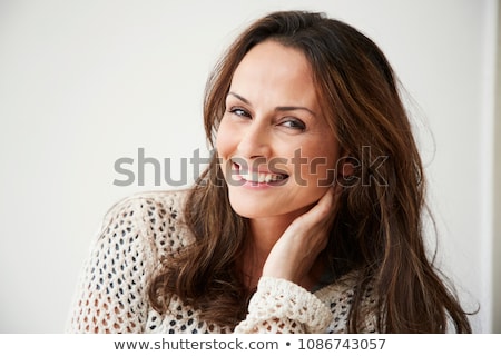 Stockfoto: Ortret · van · mooie · brunette · vrouw