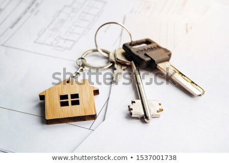 ストックフォト: House Key On A Blueprints