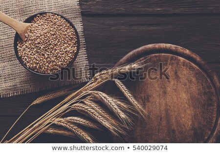 Foto stock: Scattered Ripe Dried Yellow Corn On Wooden Desk