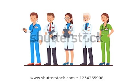 Stockfoto: Caucasian Doctor Thinking Vector Illustration