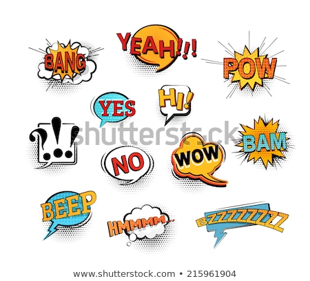 Stock foto: Comic Speech Bubbles Set With Different Emotions And Text Boom