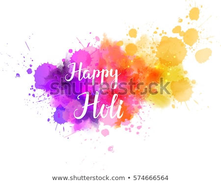 Foto stock: Pink Watercolor Splash For Happy Holi