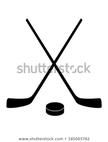 Stock fotó: Black Hockey Stick And Puck