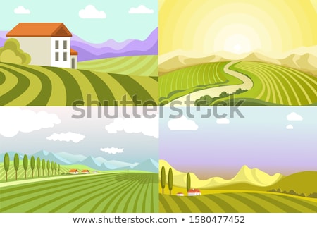 Stock fotó: Spring Landscape In Mountain Village