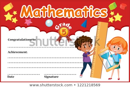 Stock foto: Certificate Template For Math Award