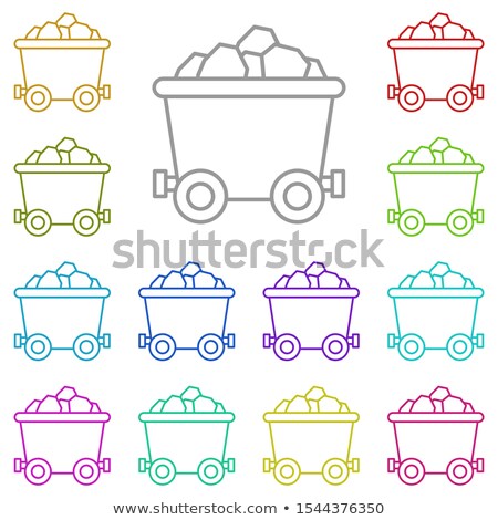 Stock fotó: Mining Cart Vector Line Icon