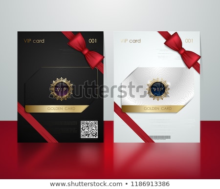 Stock fotó: Vector White Vip Card Presentation With Golden Frame Vip Membership Or Discount Card Luxury Club