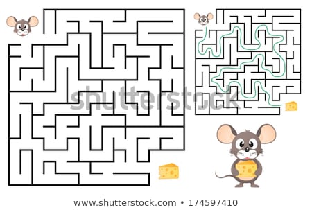 Foto stock: Maze Game With Mice And Cheese