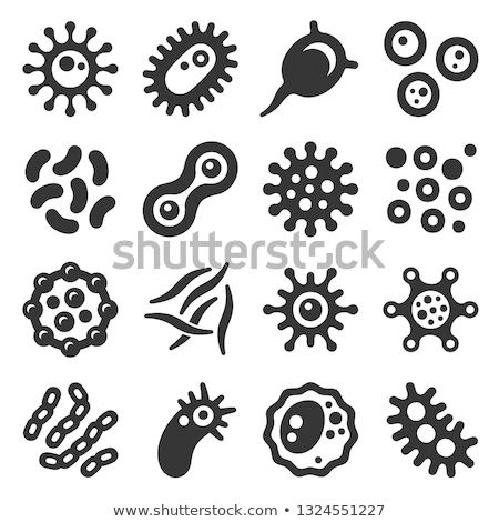Stock fotó: Collection Bacteria Germs Vector Sign Icons Set