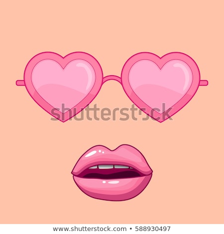 Stockfoto: Happy Couple In Heart Shaped Sunglasses