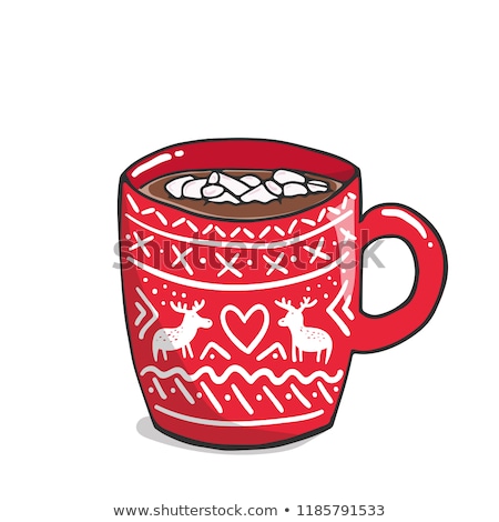 [[stock_photo]]: Red Cup With Hot Drink And Marshmallow Inside