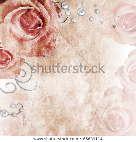 ストックフォト: Grunge Frame In Scrapbooking Style With Bunch Of Rose