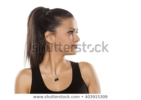 Foto stock: Asian Indian Profile Girl Brunette Portrait