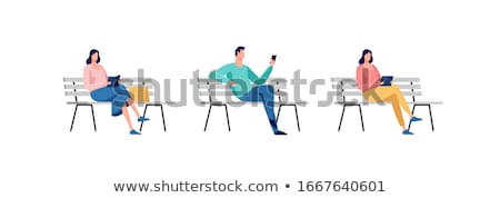 Stok fotoğraf: Woman Sitting On Bench