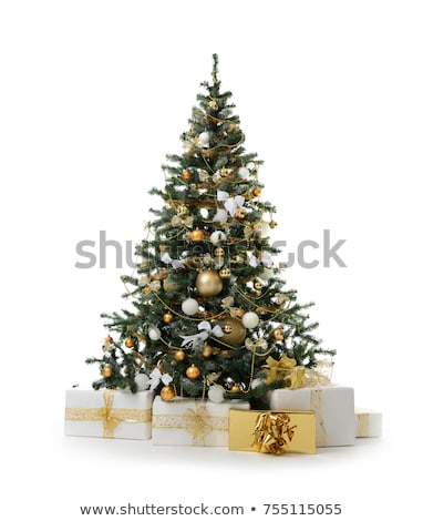 Stock photo: Christmas Colorful Pine Tree Decorated With Ornaments And A Big