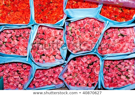 [[stock_photo]]: Roses Offered At The Flower Market Early Morning