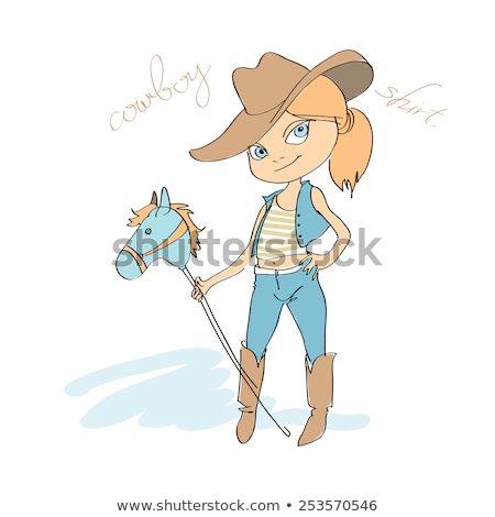 Stok fotoğraf: Funny Woman In Cowboy Hat