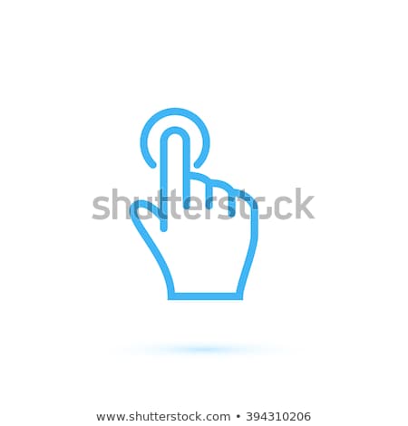 Zdjęcia stock: Hand Pushing Touch Screen Button Line Icon