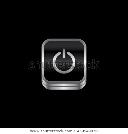 Stock fotó: Power Switch Metal Plate Theme Icon Button