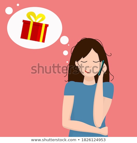 Stok fotoğraf: Flirting Girl Thinking About A Gift For Christmas