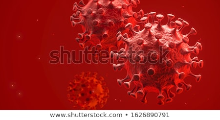 Stok fotoğraf: Influenza Medical Concept On Red Background