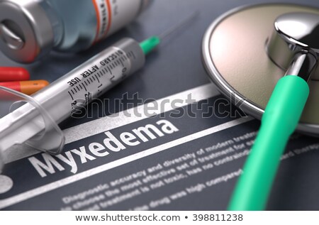 Zdjęcia stock: Myxedema - Printed Diagnosis On Grey Background