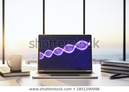 Foto stock: Biotechnology Consulting - On Laptop Screen Closeup 3d