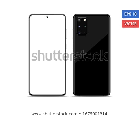 Realistic Vector Flat Mock Up Smartphone With Blank Screen Isolated On White Background Scale Image Foto stock © karetniy