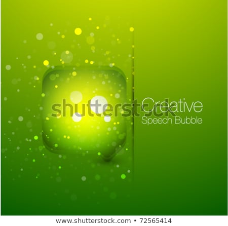 Foto stock: Speech Bubbles On Green Gradient Background