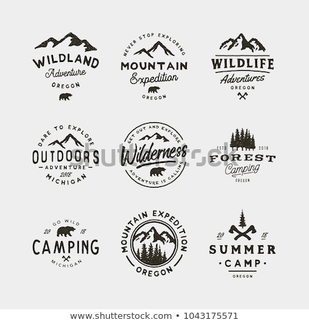 ストックフォト: Wilderness Expedition Adventure Stamp