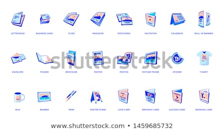 Stock photo: Printouts Icon Set Of Flyer Magazine Brochure And Poster