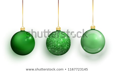 [[stock_photo]]: Christmas Balls In Green