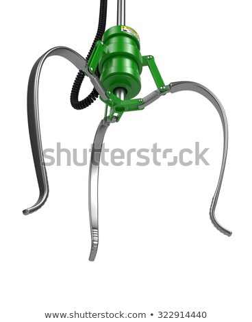Сток-фото: Open Metal Robotic Claw In Green Color