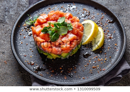 Foto stock: Salmon Tartar