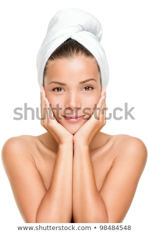 Closeup Portrait Of Young Beautiful Woman After Bath Stockfoto © Ariwasabi