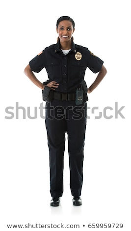 Сток-фото: Police Officer Isolated On White