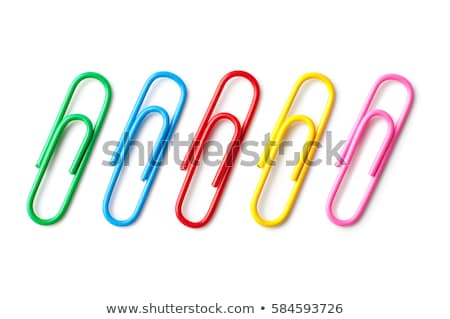 Foto stock: Colored Paper Clips Close Up